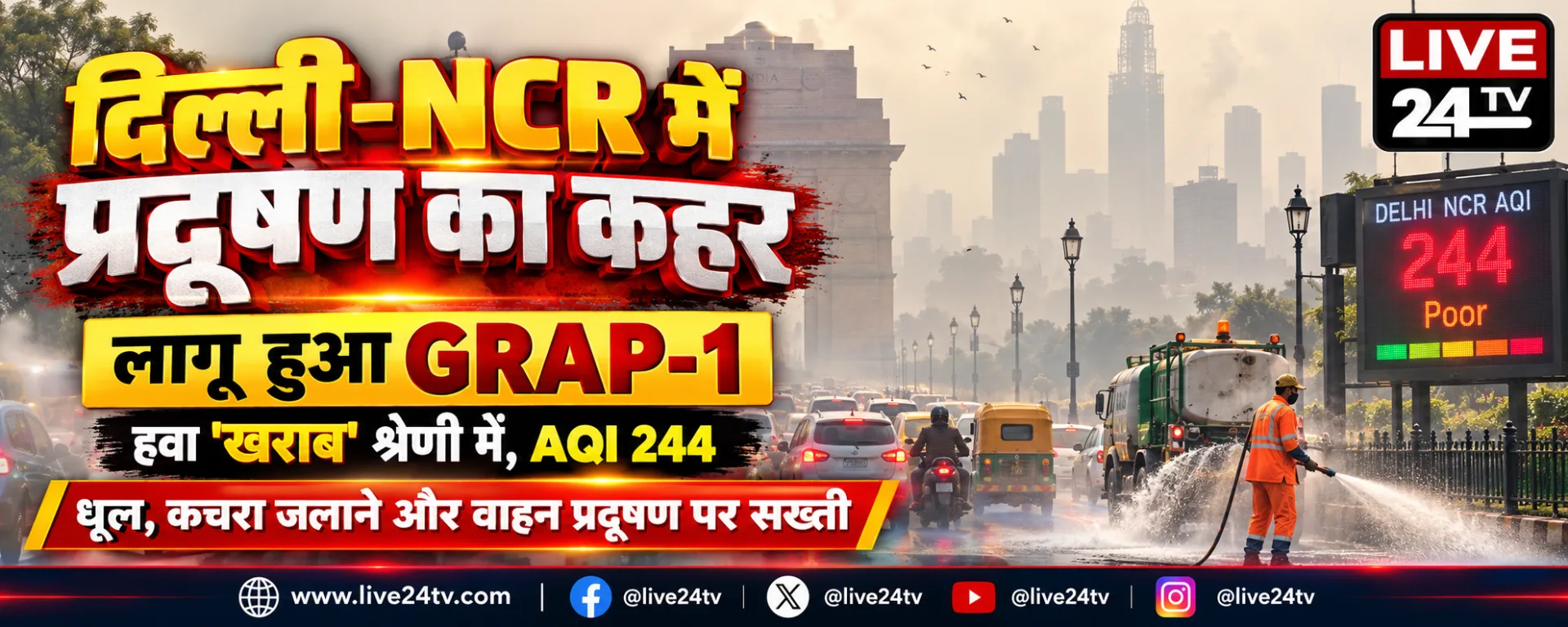 दिल्ली-NCR में बढ़ते प्रदूषण पर सख्ती, GRAP-1 लागू
