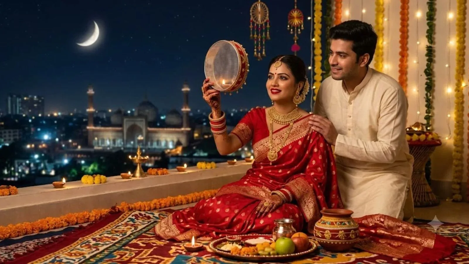 करवा चौथ पर सोलह श्रृंगार की रौनक, चांद के दीदार का इंतजार, जानें पूजा की खास परंपराएं!